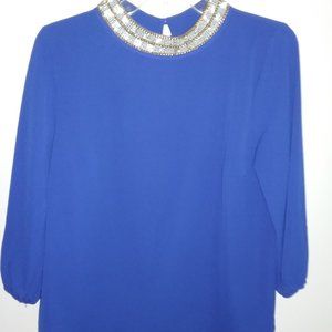 Moa Moa Women Long Sleeve Blue Top Blouse M